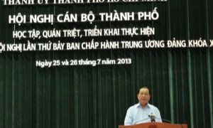 Thành ủy TPHCM tổ chức học tập, triển khai Nghị quyết Trung ương 7